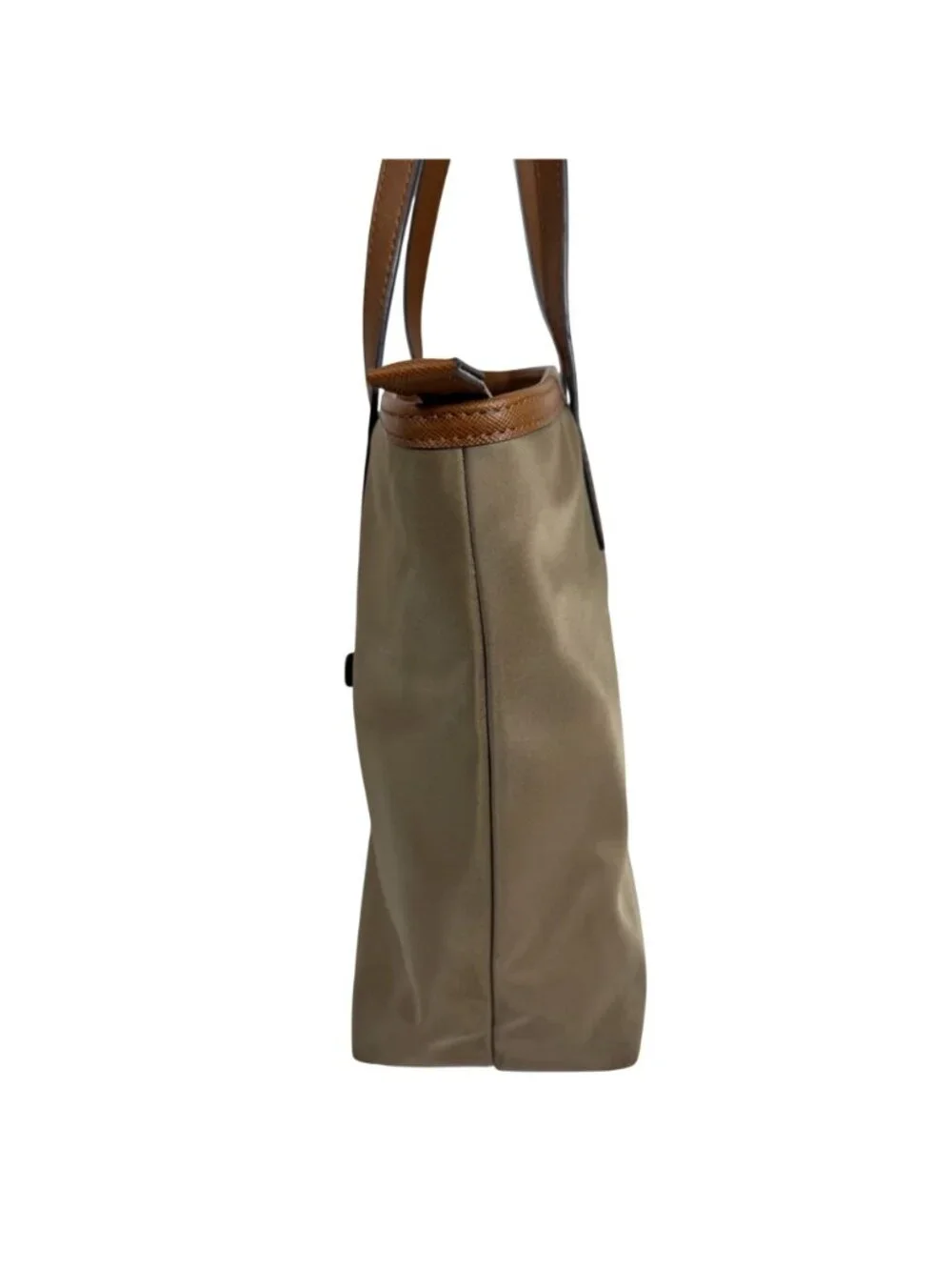 Michael Kors Montauk Khaki/Tan Nylon/Leather Tote Bag Shoulder Bag - Picture 2 of 13